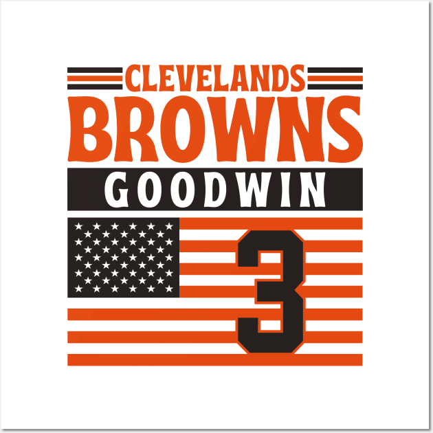 Cleveland Browns Goodwin 3 American Flag Football Wall Art by Astronaut.co